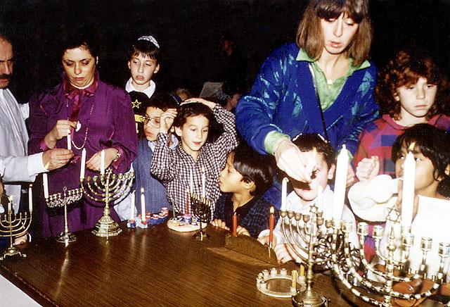 Hanukkah in the Liberal Synagogue, Amsterdam, Holland, 1985