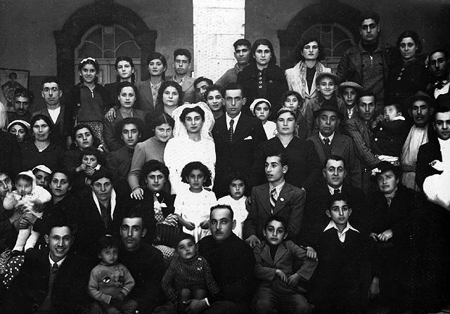 Family photo at Jewish wedding, Damascus, Syria 1940