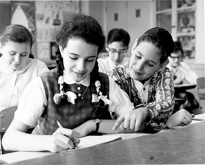 Class in a Jewish school, USA, 1950s Class in a Jewish school, USA, 1950s
