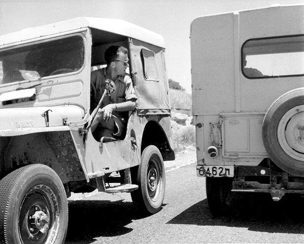 Jeep driver, Israel, 1950s