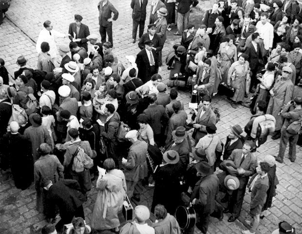 Jewish Refugees Waiting to Board Ship bound for the USA, Marseille 1939 Jewish Refugees Waiting to Board Ship bound for the USA, Marseille 1939