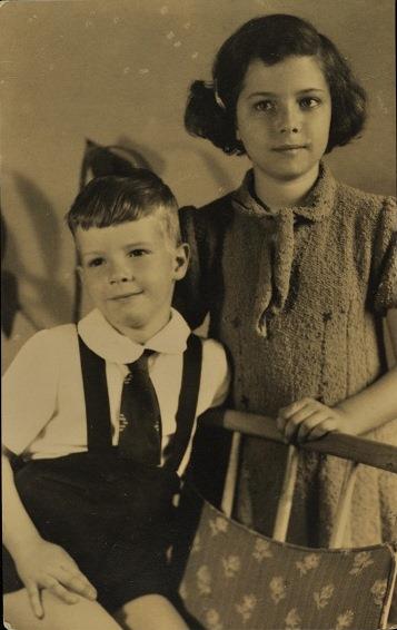 Rina Volovelsky and her Brother Amiram, Tel Aviv, Eretz Israel, c.1940