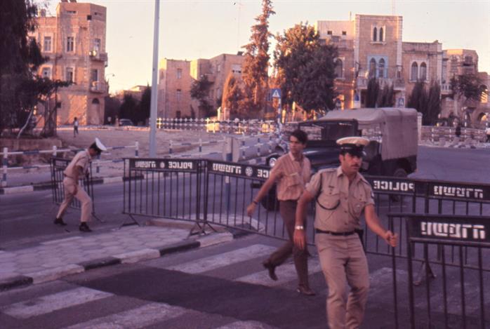 Roadblocks in Jerusalem, Israel, 1970