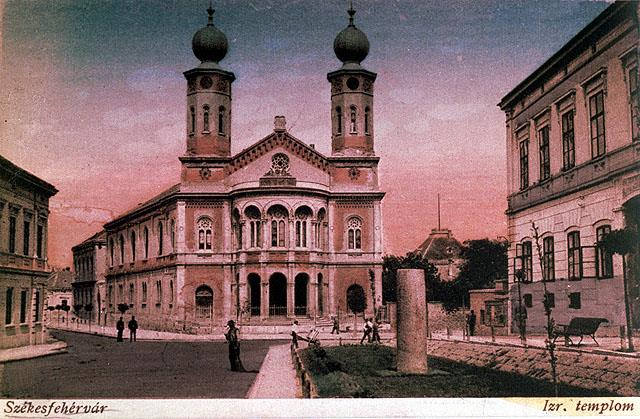 The Synagogue in Szekesfehervrar, Hungary, 1920s. Postcard