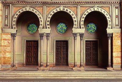 Main Entrance to the Great Synagogue of Florence, Italy. Model. The Oster Visual Documentation Center, ANU – Museum of the Jewish People