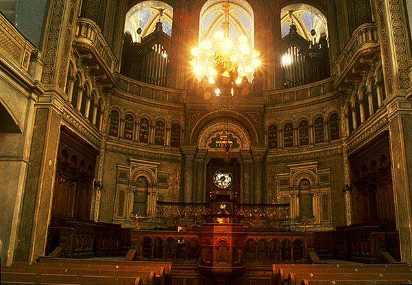 Interior view of the Synagogue in Pilzen, Bohemia, Czechoslovakia, 1990