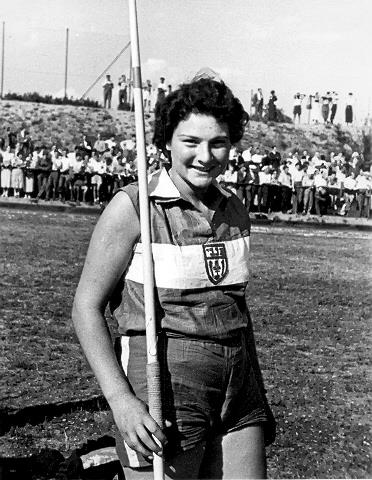 Maccabi woman athlete during the Jewish Sports Day in Berlin, Germany 1934 Maccabi woman athlete during the Jewish Sports Day in Berlin, Germany 1934