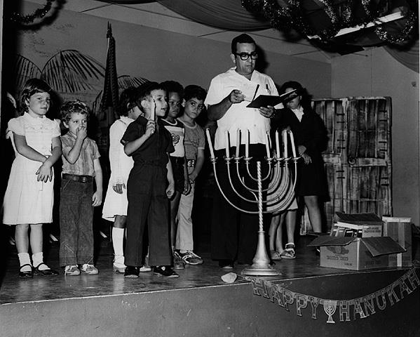 Hanukkah candles at "Beith Hillel", Kingston, Jamaica, 1979