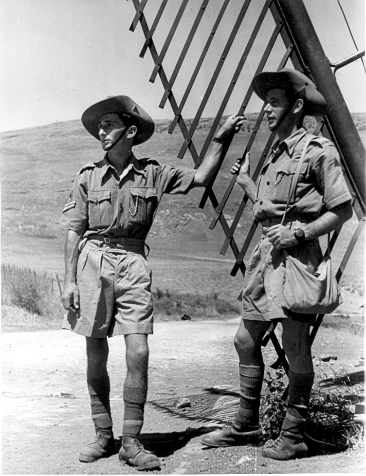 Members of the Settlement Police in Kibbutz Kfar Giladi, Eretz Israel, 1946 Members of the Settlement Police in Kibbutz Kfar Giladi, Eretz Israel, 1946