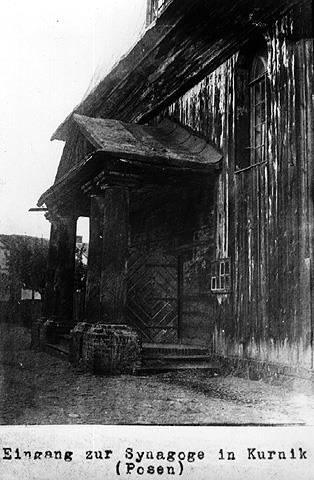 Entrance of the Synagogue in Kornik, Posen, Germany, c1917