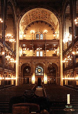 Interior of the synagogue on Dohany Street, Budapest, Hungary, 1981