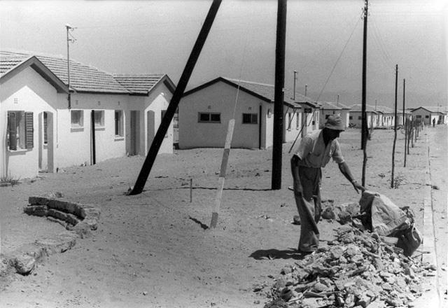 Clearing debris from building site, Israel, 1950s Clearing debris from building site, Israel, 1950s
